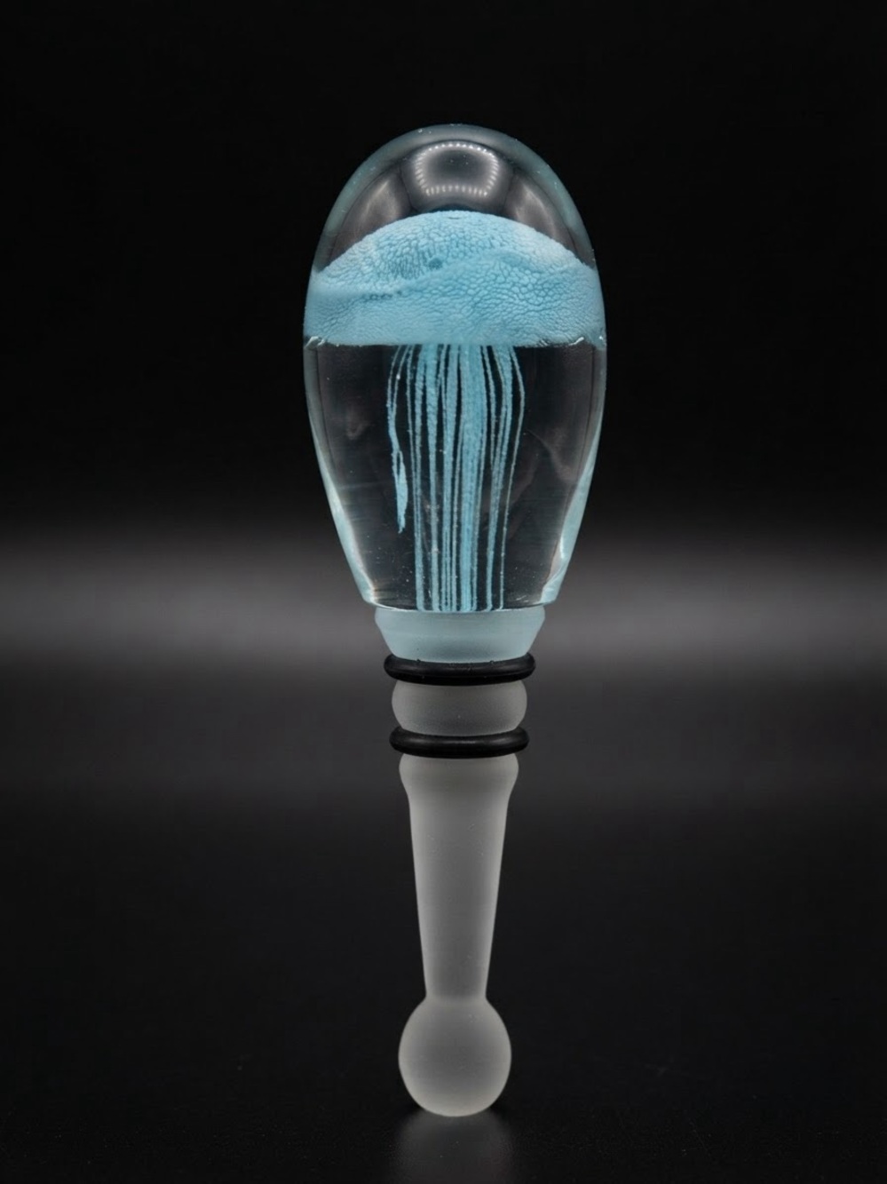 Artisan made Blue Jellyfish Glass Bottle Stopper – Home Accents